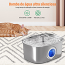 Newpet 3.2L Bebedouro De Água Para Gatos Fonte 5V Em Aço Inoxidável Dispensador De Estimação Janela Transparente Design